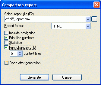 HTML report